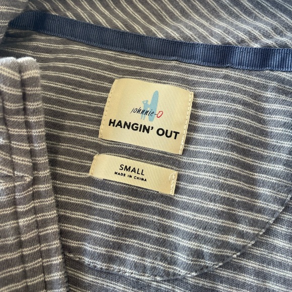 Johnnie-O Quarter Zip Striped Blue/Gray Size Small - Picture 6 of 6